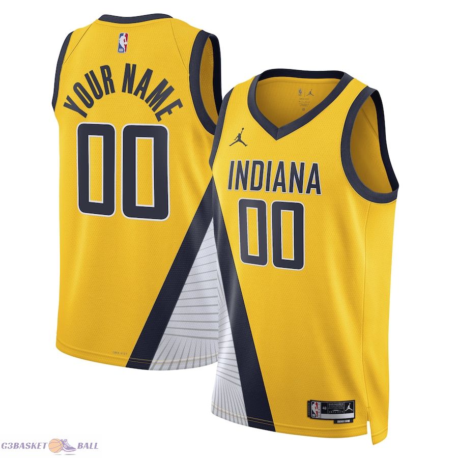 Unisex Indiana Pacers Jordan Brand Yellow 2022/23 Swingman Custom Jersey - Statement Edition