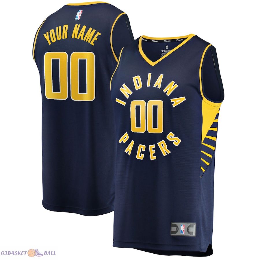 Men's Indiana Pacers Fanatics Navy Fast Break Custom Replica Jersey - Icon Edition