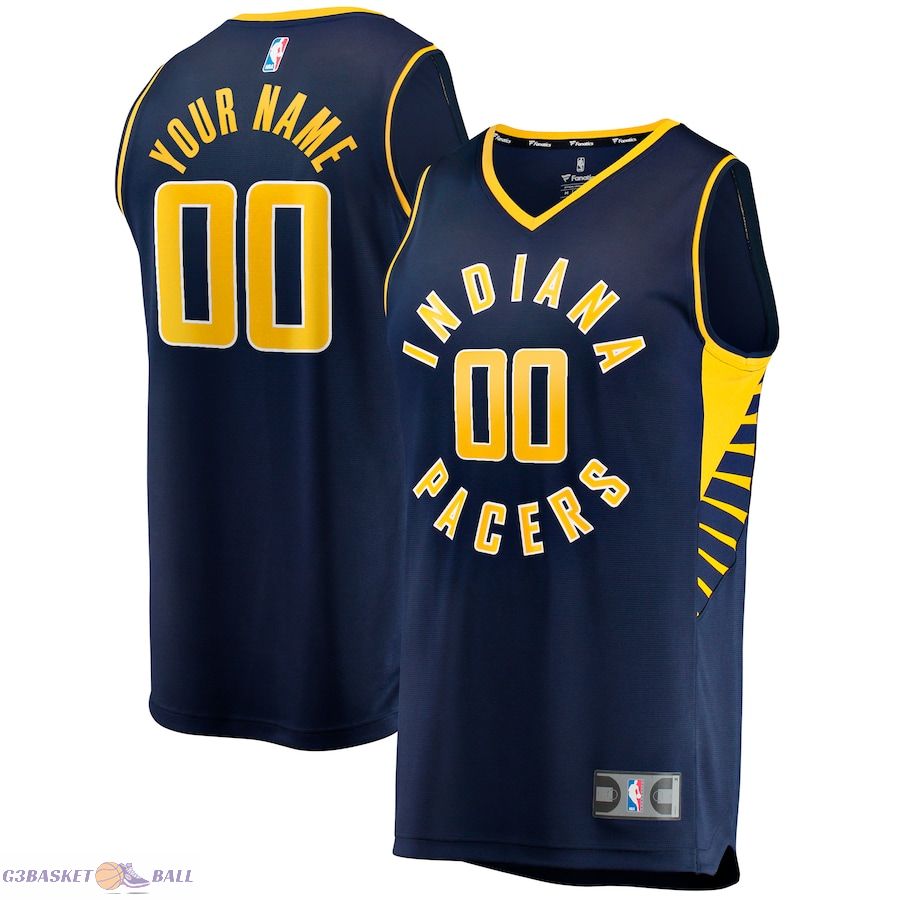 Men's Indiana Pacers Fanatics Navy Fast Break Custom Replica Jersey - Icon Edition