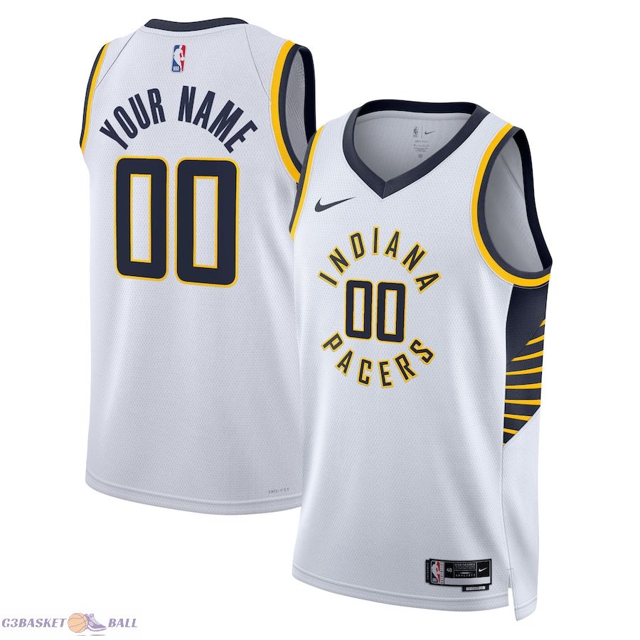 Unisex Indiana Pacers White Swingman Custom Jersey - Association Edition