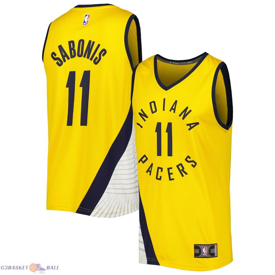 Men's Indiana Pacers Domantas Sabonis Fanatics Gold Fast Break Player Replica Jersey - Statement Edition