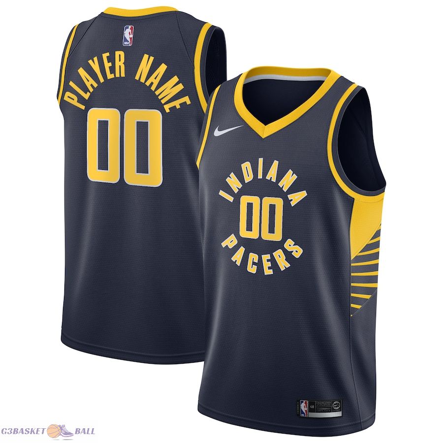 Men's Indiana Pacers Navy 2020/21 Swingman Custom Jersey - Icon Edition