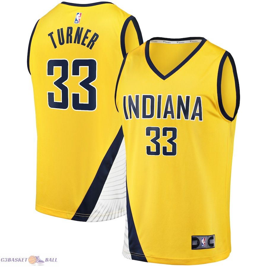 Men's Indiana Pacers Myles Turner Fanatics Gold Fast Break Replica Jersey - Statement Edition