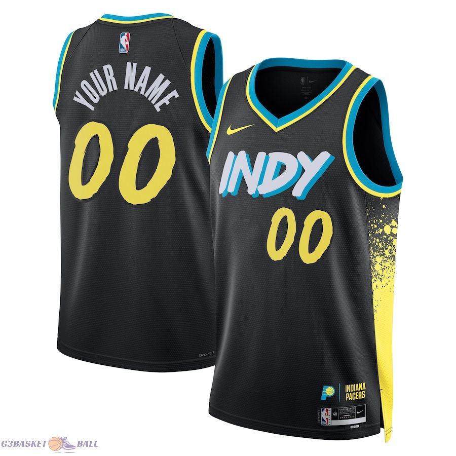 Unisex Indiana Pacers Black 2023/24 Custom Swingman Jersey - City Edition