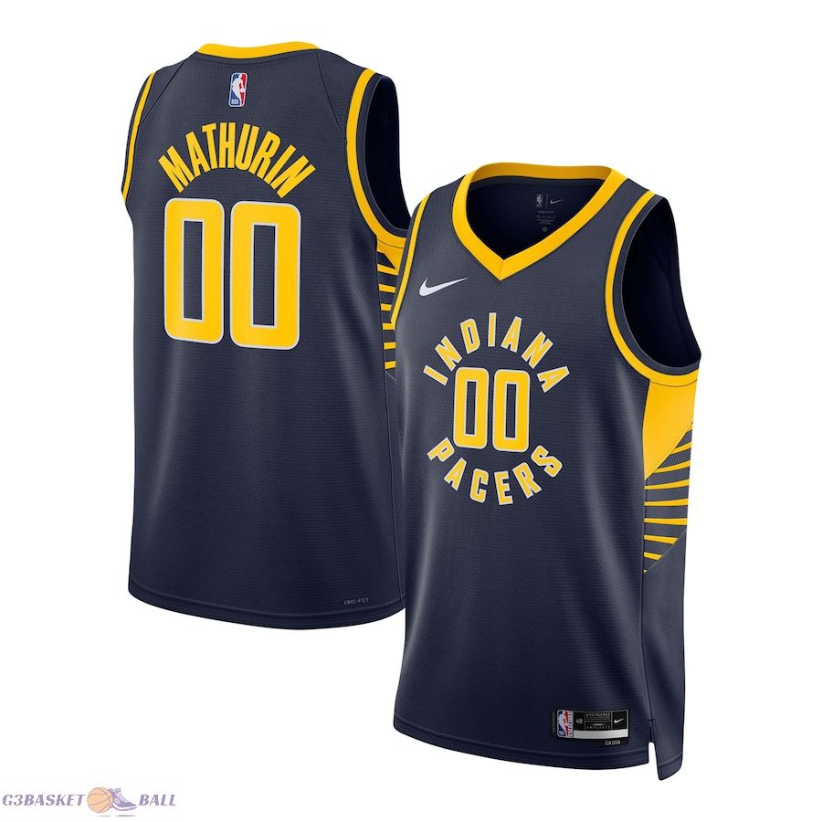 Unisex Indiana Pacers Bennedict Mathurin Navy Swingman Jersey - Icon Edition