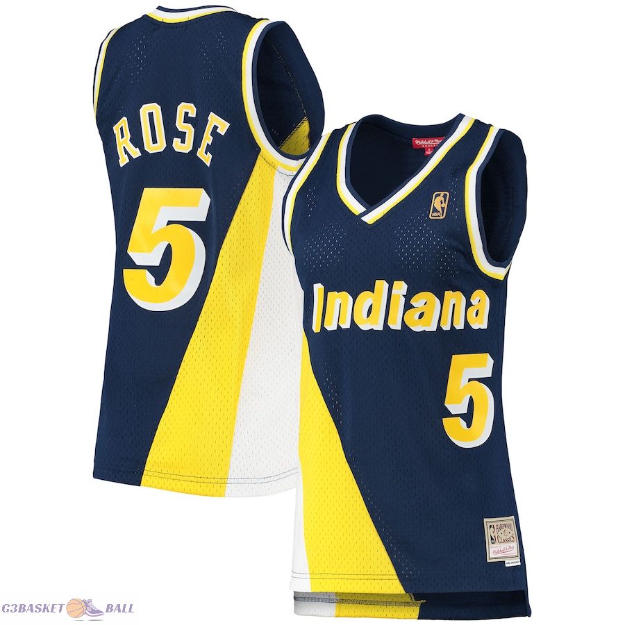 Women's Indiana Pacers Jalen Rose Mitchell & Ness Navy 1996/97 Hardwood Classics Swingman Jersey