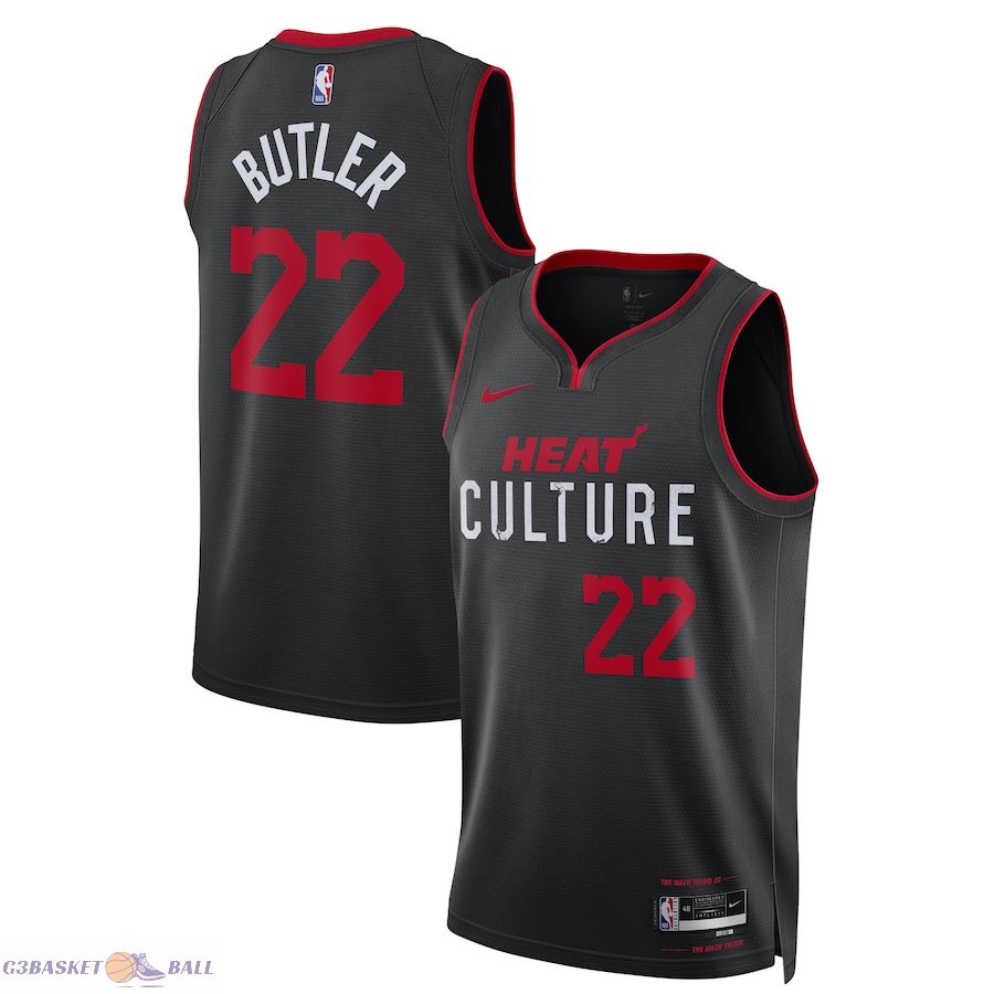 Unisex Miami Heat Jimmy Butler Black 2023/24 Swingman Jersey - City Edition