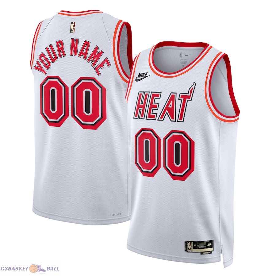 Unisex Miami Heat White 2022/23 Custom Swingman Jersey - Classic Edition