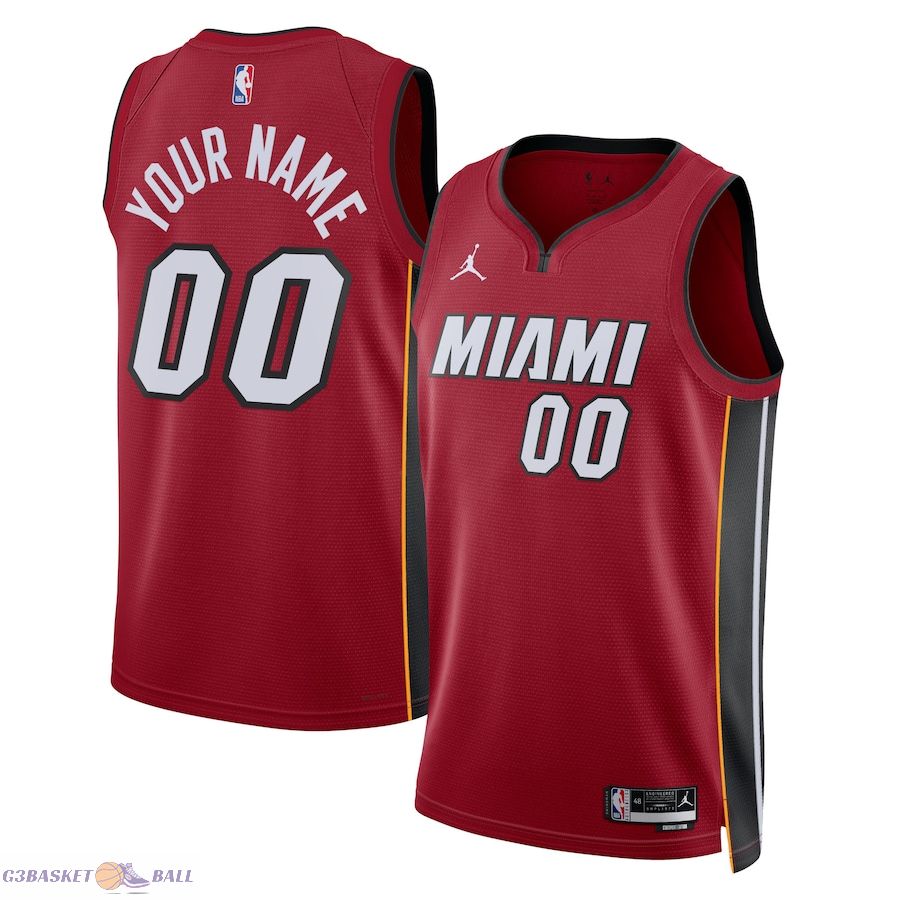 Unisex Miami Heat Jordan Brand Red 2022/23 Swingman Custom Jersey - Statement Edition