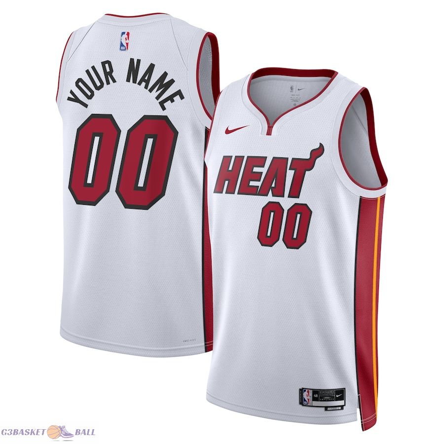 Unisex Miami Heat White Swingman Custom Jersey - Association Edition