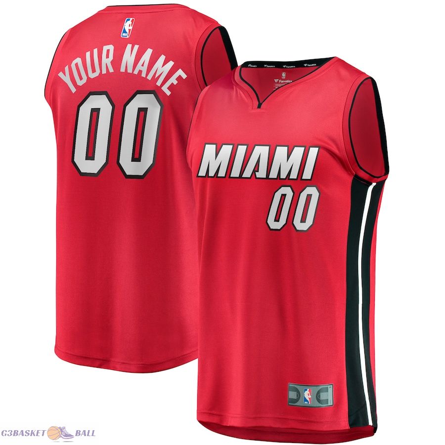 Men's Miami Heat Fanatics Red Fast Break Custom Jersey - Statement Edition