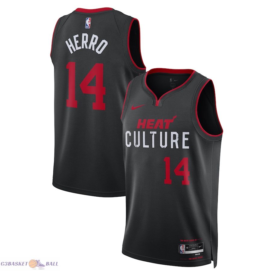 Unisex Miami Heat Tyler Herro Black 2023/24 Swingman Jersey - City Edition