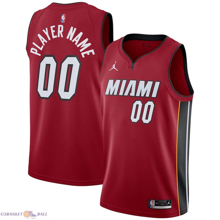 Men's Miami Heat Jordan Brand Red Swingman Custom Jersey - Statement Edition