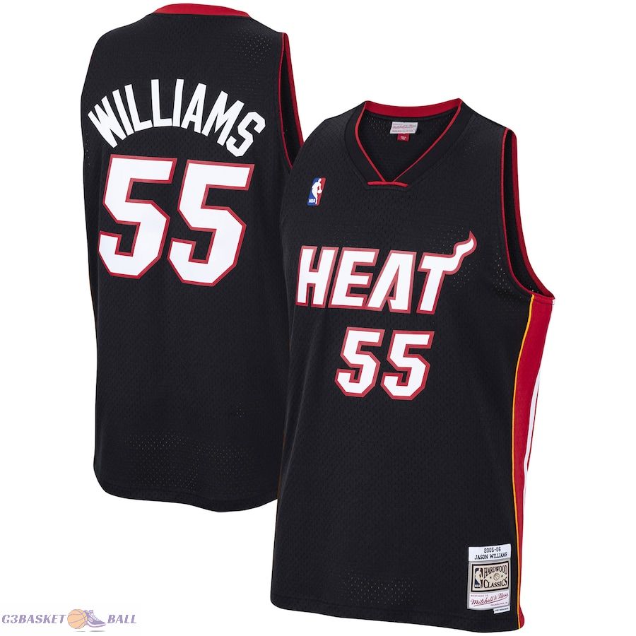 Men's Miami Heat Jason Williams Mitchell & Ness Black 2005/06 Hardwood Classics Swingman Jersey