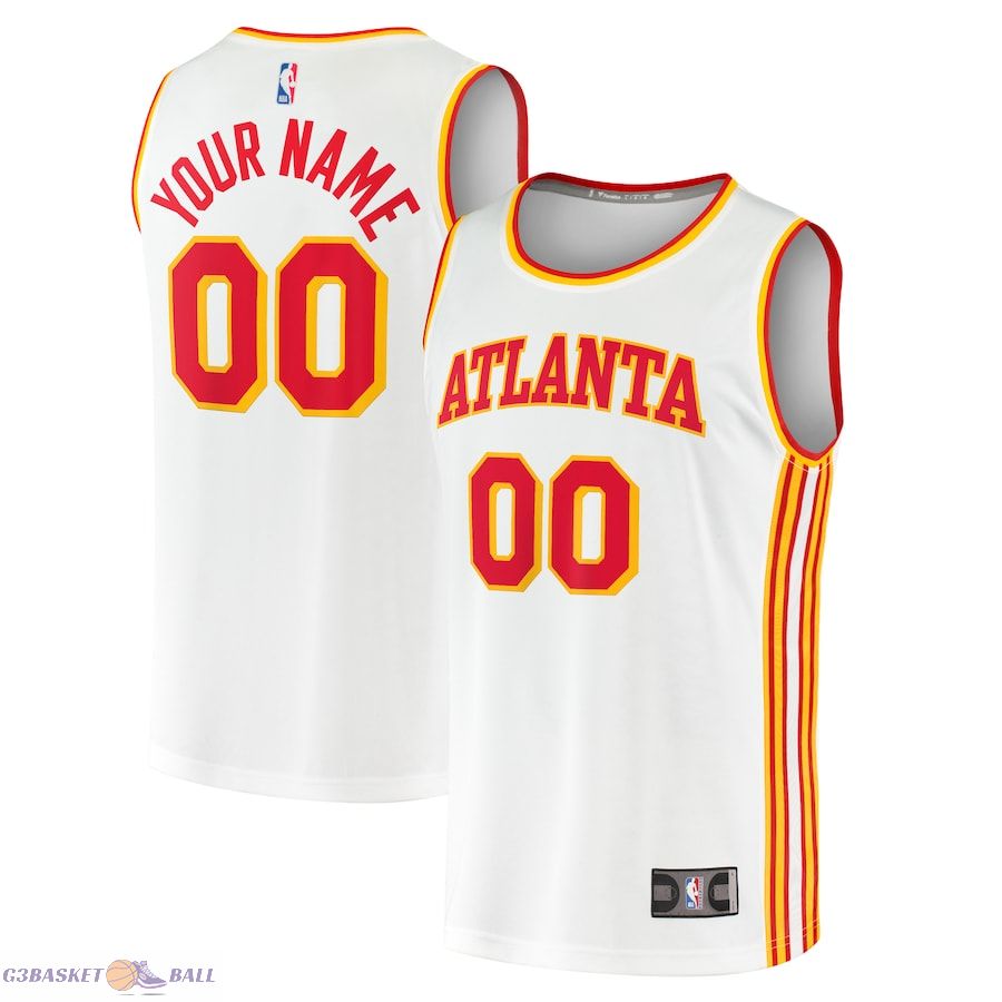 Youth Atlanta Hawks Fanatics White Fast Break Replica Custom Jersey - Association Edition