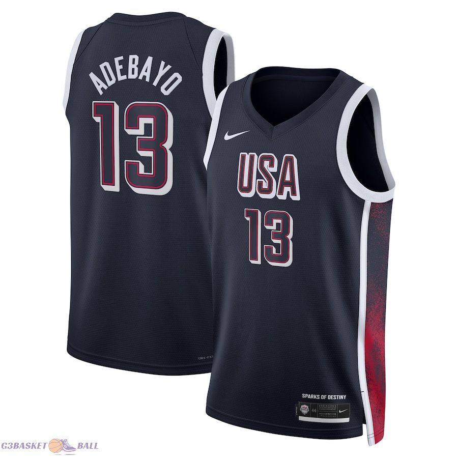 Unisex Men's USA Basketball Bam Adebayo Navy 2024 Swingman Player Jersey