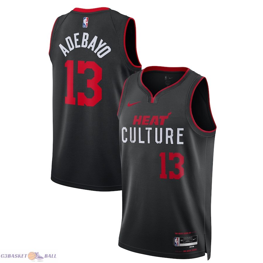 Unisex Miami Heat Bam Adebayo Black 2023/24 Swingman Jersey - City Edition