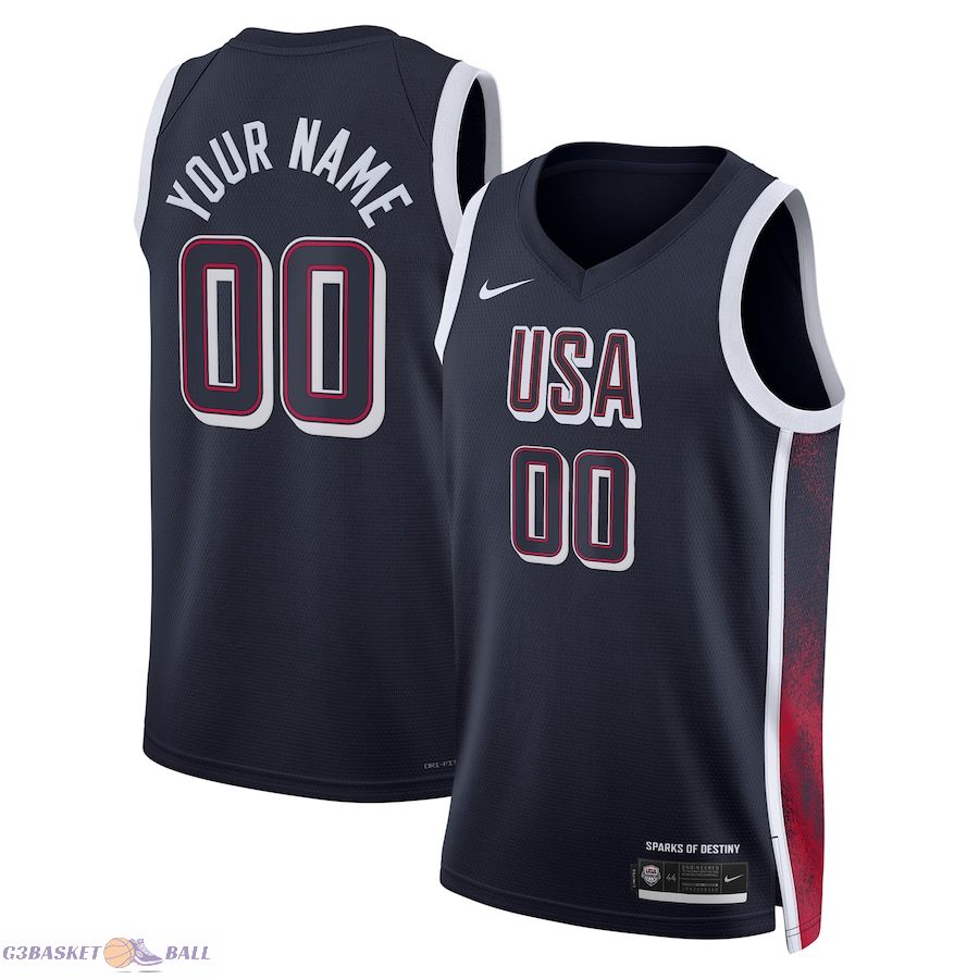 Unisex Men's USA Basketball Navy 2024 Swingman Custom Jersey