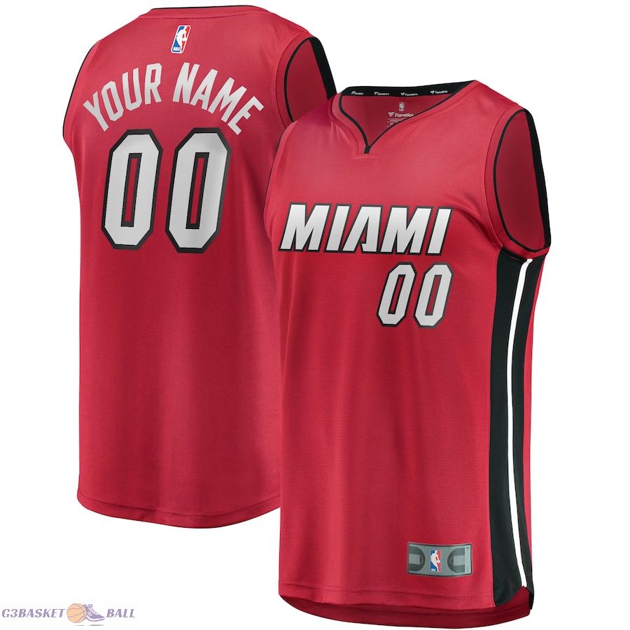 Youth Miami Heat Fanatics Red Fast Break Replica Custom Jersey - Statement Edition