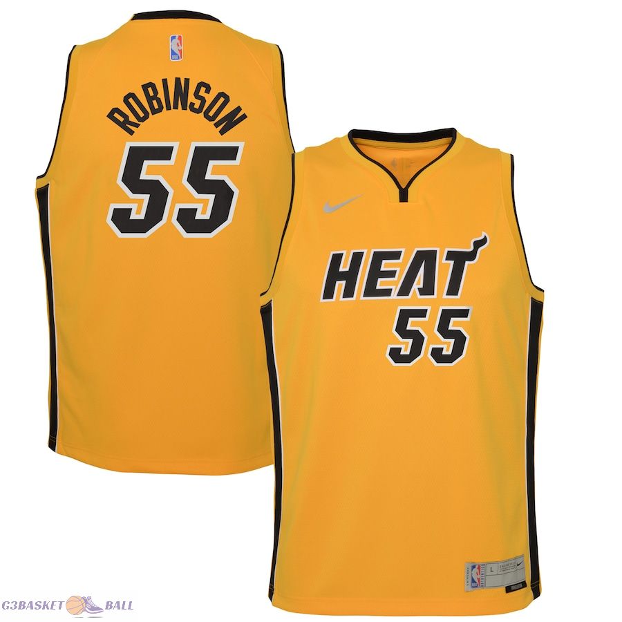 Youth Miami Heat Duncan Robinson Trophy Gold 2020/21 Swingman Player Jersey - Earned Edition