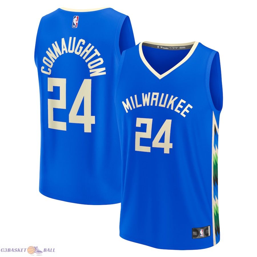 Men's Milwaukee Bucks Pat Connaughton Fanatics Royal Fastbreak Jersey - City Edition