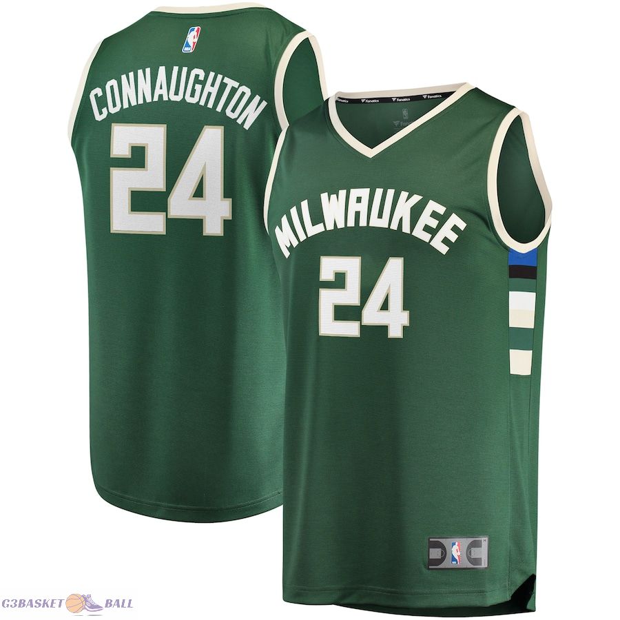 Men's Milwaukee Bucks Pat Connaughton Fanatics Hunter Green Fast Break Replica Jersey - Icon Edition