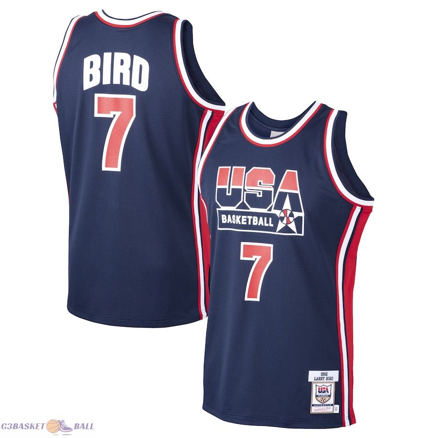 Men's USA Basketball Larry Bird Mitchell & Ness Navy 1992 Dream Team Authentic Jersey