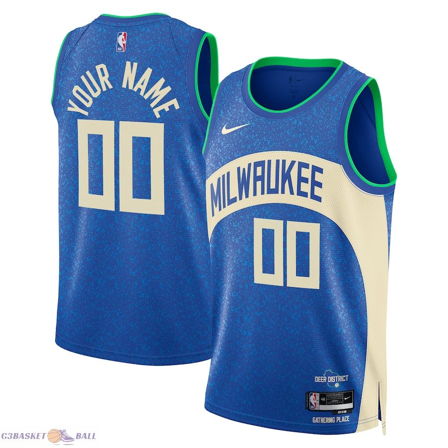 Unisex Milwaukee Bucks Royal 2023/24 Custom Swingman Jersey - City Edition