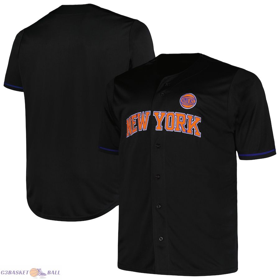 Men's New York Knicks Profile Black Big & Tall Pop Jersey