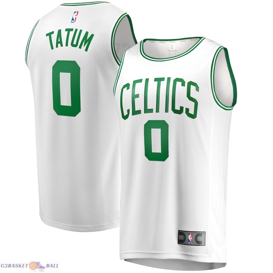 Men's Boston Celtics Jayson Tatum Fanatics White Fast Break Replica Away Jersey - Association Edition