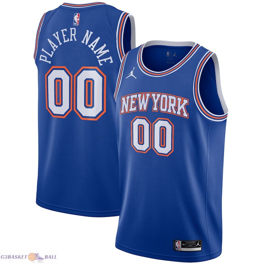 Men's New York Knicks Jordan Brand Blue Swingman Custom Jersey - Statement Edition