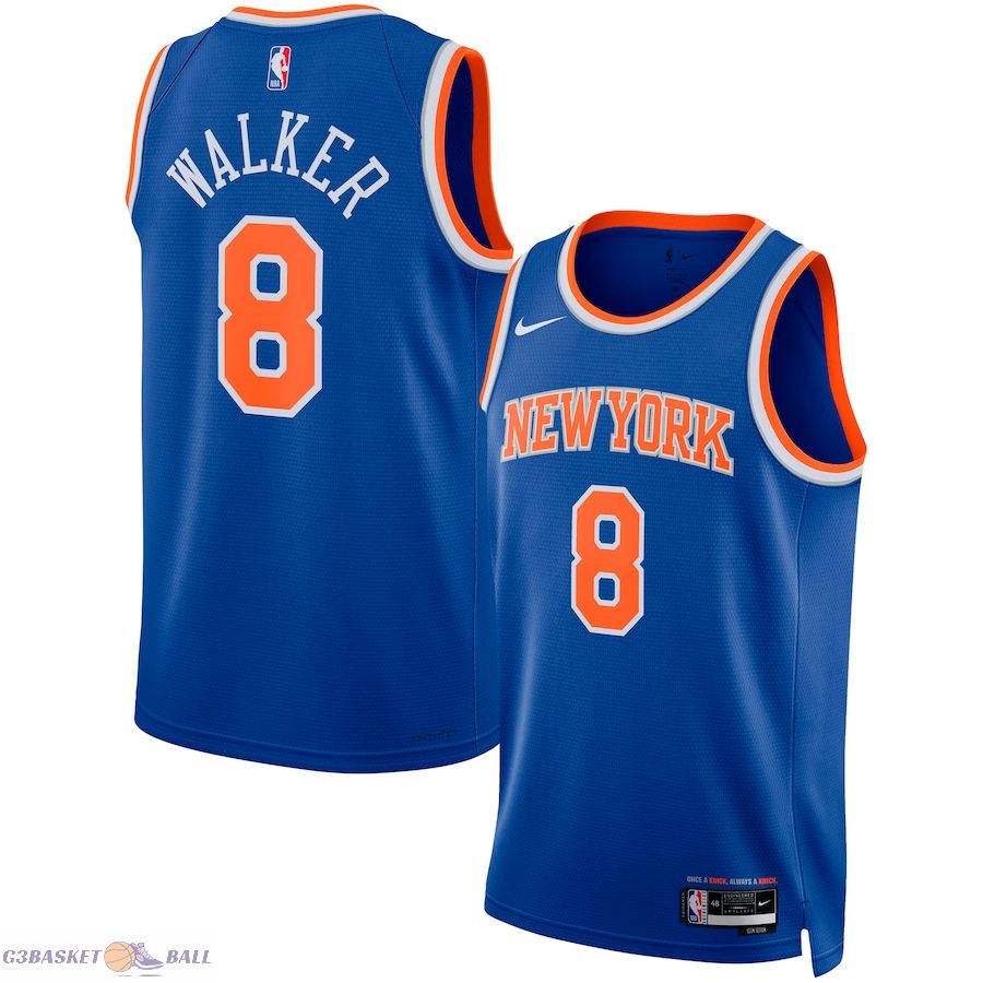 Unisex New York Knicks Kemba Walker Blue Swingman Jersey - Icon Edition