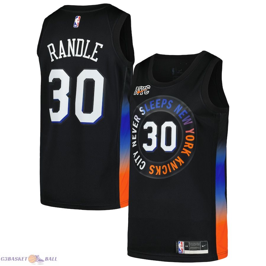 Men's New York Knicks Julius Randle Black Swingman Player Jersey - City Edition