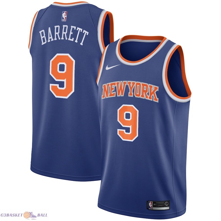 Men's New York Knicks RJ Barrett Blue Swingman Jersey - Icon Edition