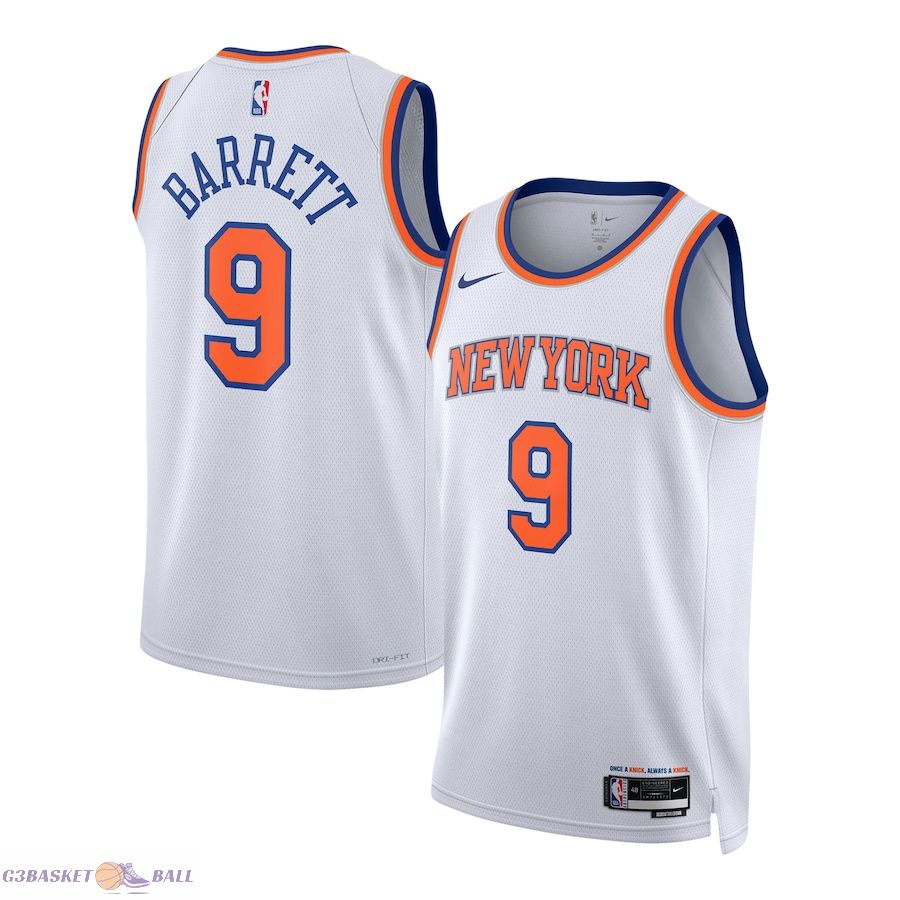 Unisex New York Knicks RJ Barrett White Swingman Jersey - Association Edition