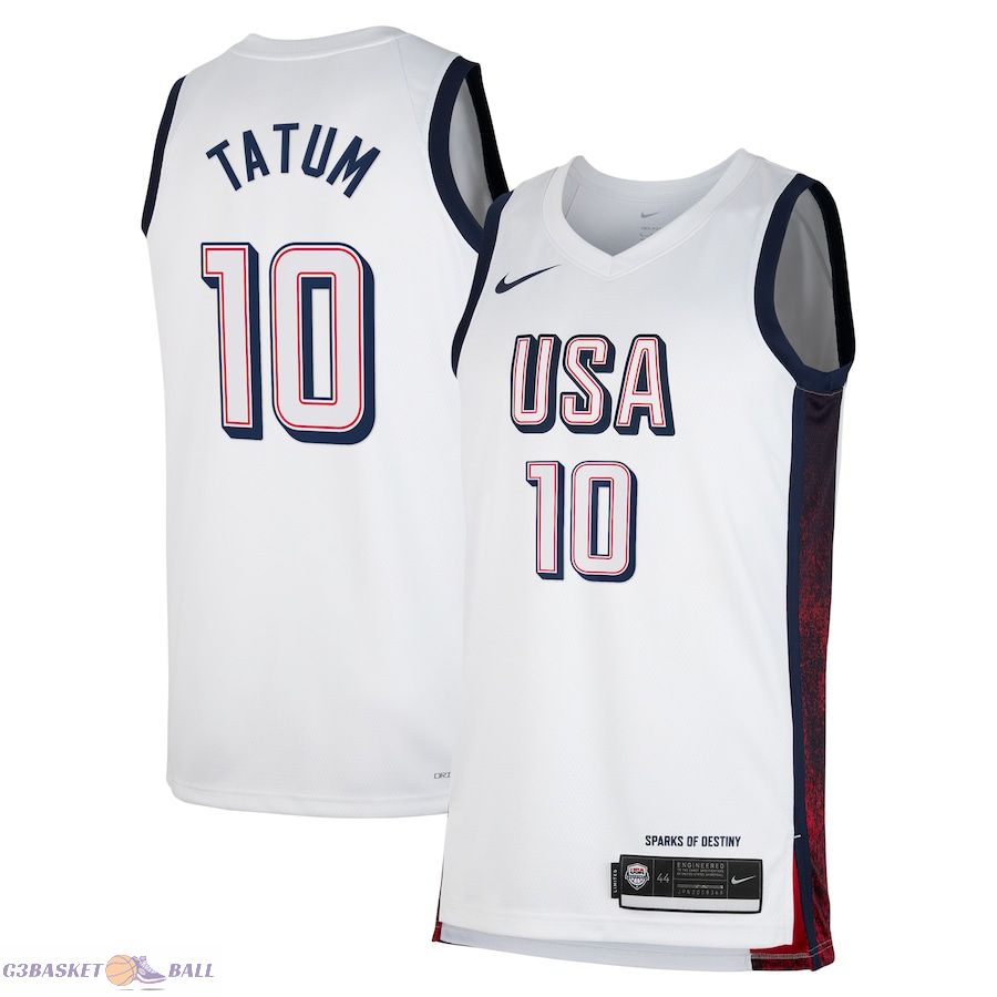 Unisex Men's USA Basketball Jayson Tatum White 2024 Swingman Player Jersey