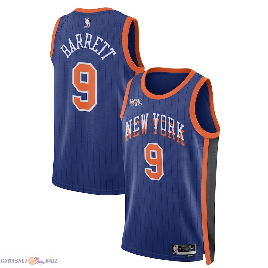 Unisex New York Knicks RJ Barrett Blue 2023/24 Swingman Jersey - City Edition