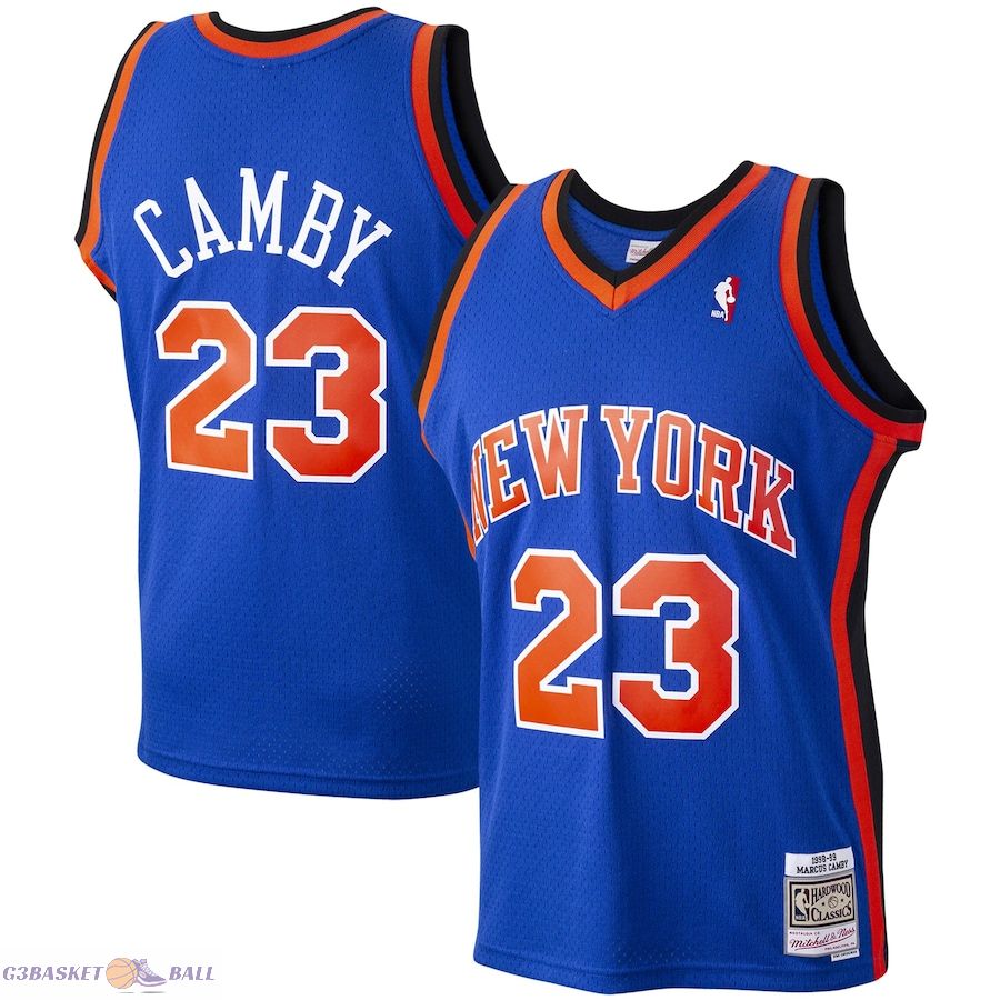 Men's New York Knicks Marcus Camby Mitchell & Ness Blue 1998/99 Hardwood Classics Swingman Jersey