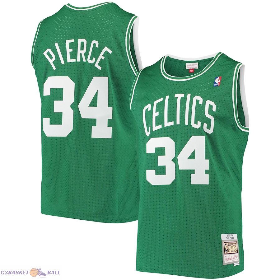 Men's Boston Celtics Paul Pierce Mitchell & Ness Kelly Green Hardwood Classics Swingman Jersey