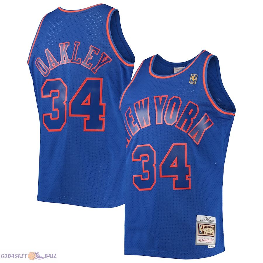 Men's New York Knicks Charles Oakley Mitchell & Ness Blue 1996/97 Hardwood Classics Swingman Jersey