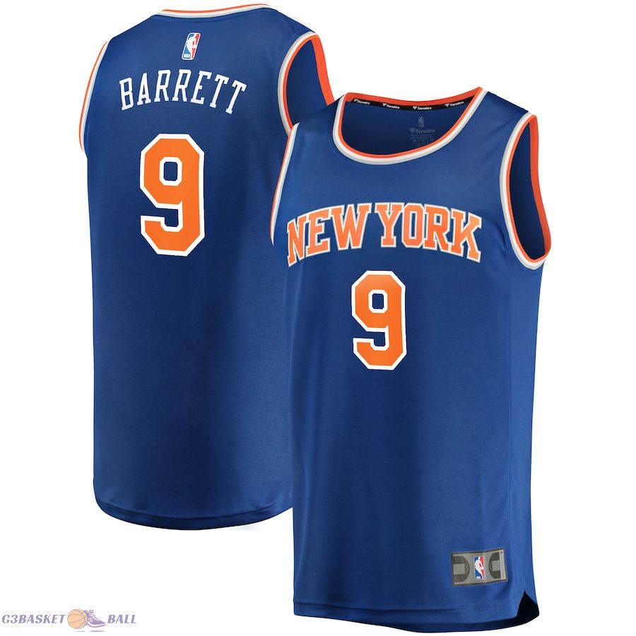 Men's New York Knicks RJ Barrett Fanatics Blue Replica Fast Break Jersey - Icon Edition