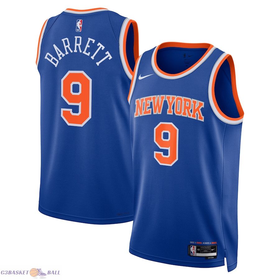 Unisex New York Knicks RJ Barrett Blue Swingman Jersey - Icon Edition