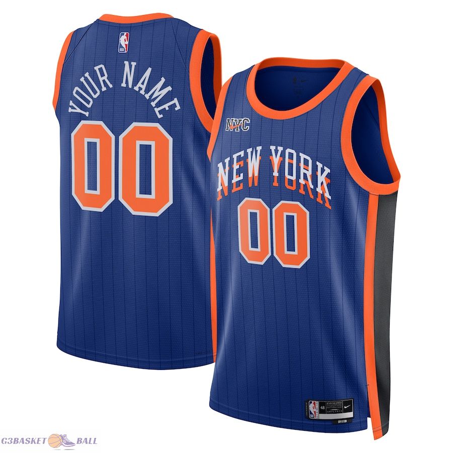 Unisex New York Knicks Blue 2023/24 Custom Swingman Jersey - City Edition