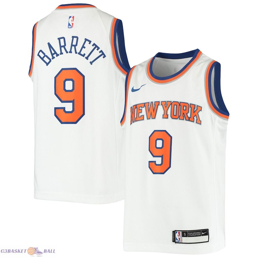 Youth New York Knicks RJ Barrett White Swingman Jersey - Association Edition