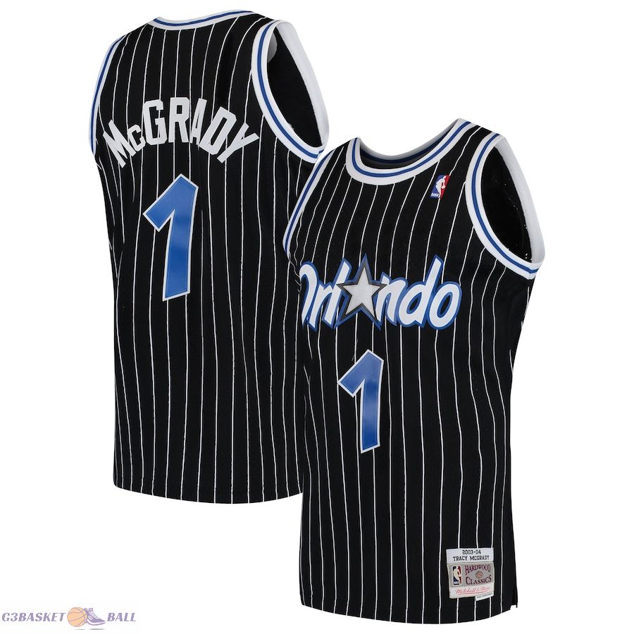 Men's Orlando Magic Tracy McGrady Mitchell & Ness Black Hardwood Classics Swingman Jersey