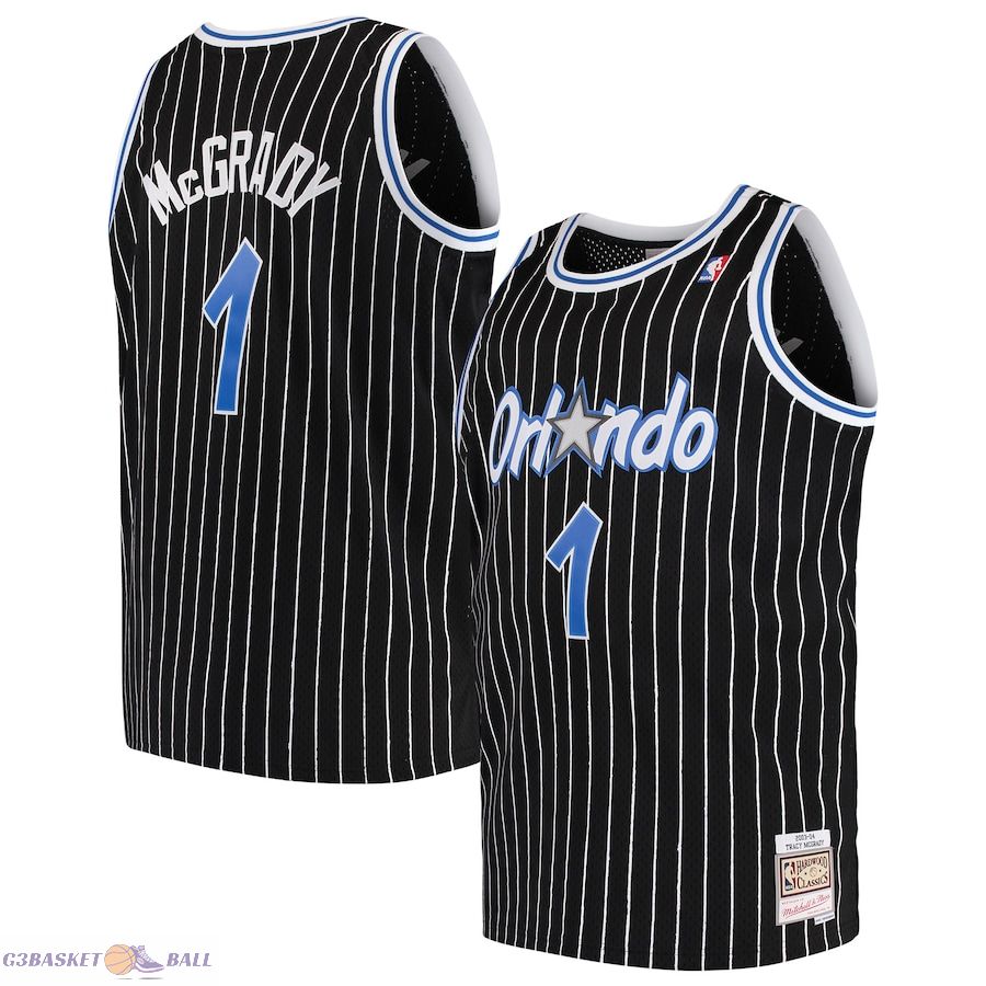 Men's Orlando Magic Tracy McGrady Mitchell & Ness Black 2003/04 Big & Tall Hardwood Classics Swingman Jersey