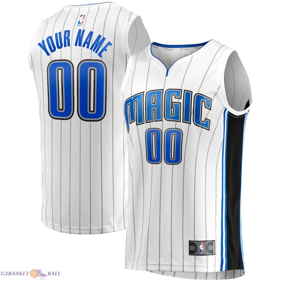 Men's Orlando Magic Fanatics White Fast Break Custom Replica Jersey - Association Edition