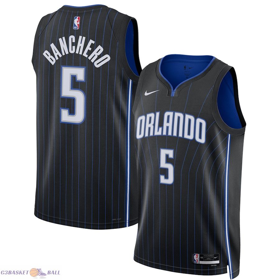 Unisex Orlando Magic Paolo Banchero Black 2022 NBA Draft First Round Pick Swingman Jersey - Icon Edition