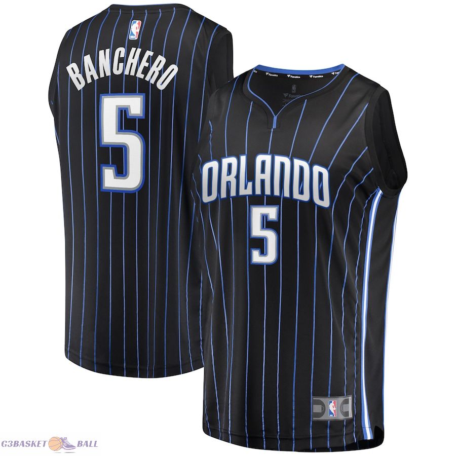 Youth Orlando Magic Paolo Banchero Fanatics Black Fast Break Player Jersey - Icon Edition