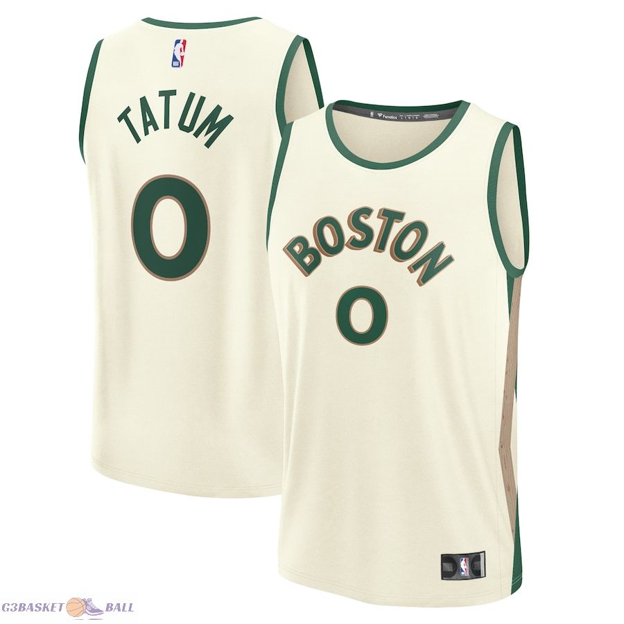 Men's Boston Celtics Jayson Tatum Fanatics White Fast Break Jersey - City Edition